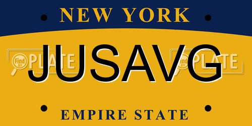 JUSAVG New York License Plate
