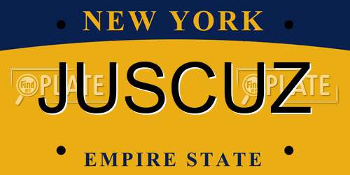 JUSCUZ New York License Plate