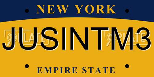 JUSINTM3 New York License Plate