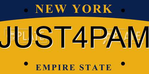 JUST4PAM New York License Plate