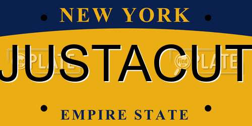 JUSTACUT New York License Plate