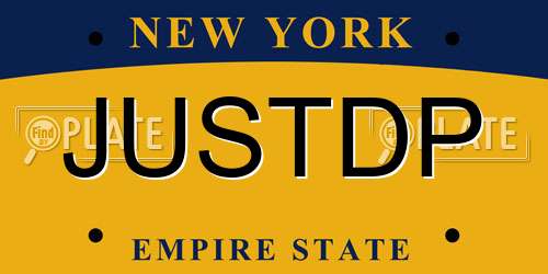 JUSTDP New York License Plate