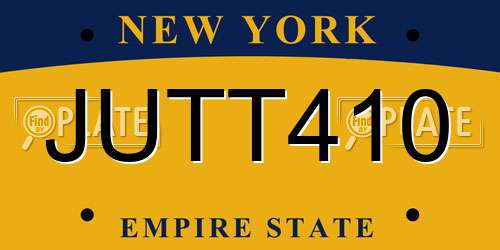 JUTT410 New York License Plate