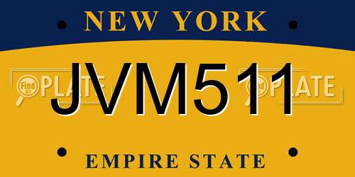 JVM511 New York License Plate