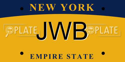 JWB New York License Plate