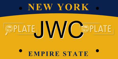 JWC New York License Plate