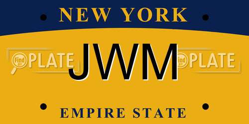 JWM New York License Plate