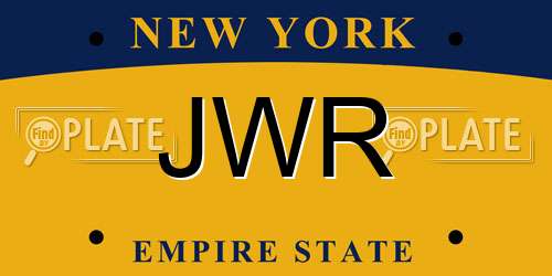 JWR New York License Plate