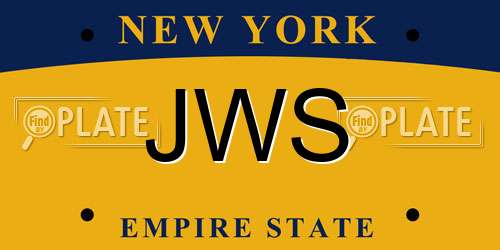 JWS New York License Plate
