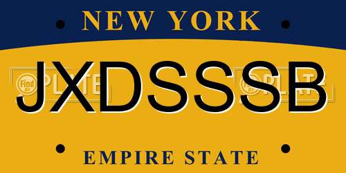 JXDSSSB New York License Plate