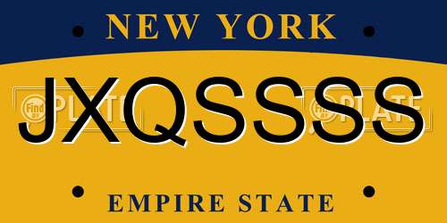 JXQSSSS New York License Plate