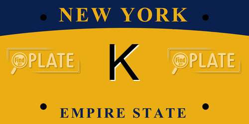 K New York License Plate
