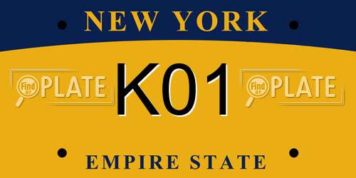 K01 New York License Plate