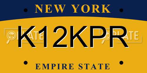 K12KPR New York License Plate