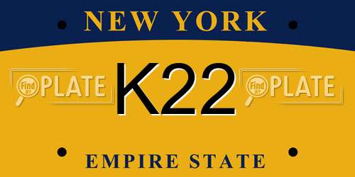 K22 New York License Plate