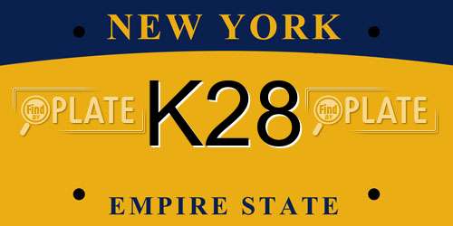 K28 New York License Plate