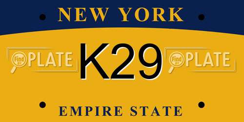 K29 New York License Plate