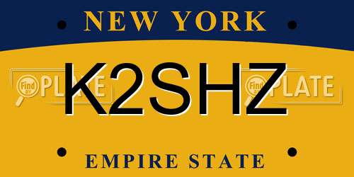 K2SHZ New York License Plate