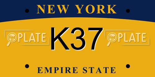 K37 New York License Plate