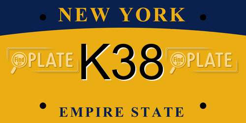 K38 New York License Plate