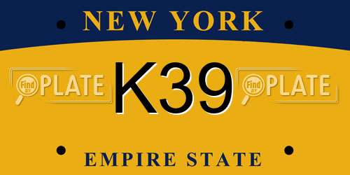 K39 New York License Plate