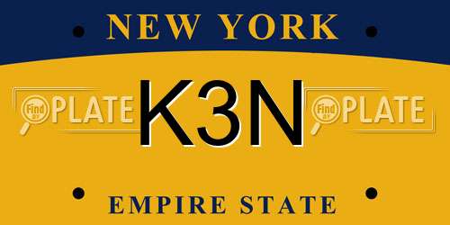 K3N New York License Plate