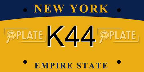 K44 New York License Plate