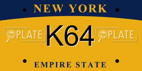 K64 New York License Plate