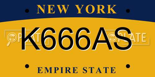 K666AS New York License Plate