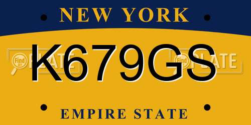 K679GS New York License Plate
