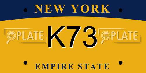 K73 New York License Plate