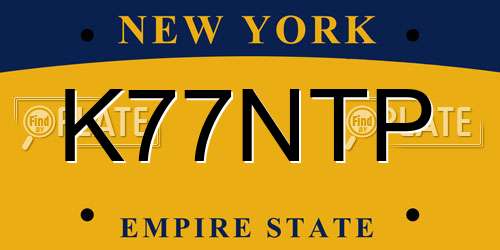 K77NTP New York License Plate