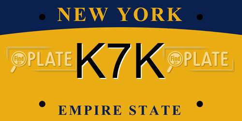 K7K New York License Plate