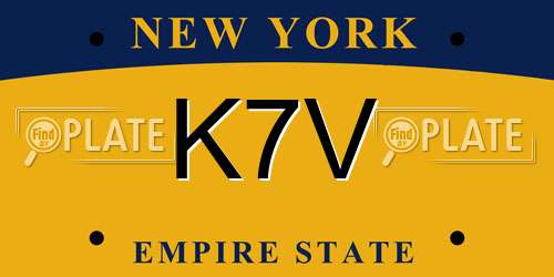 K7V New York License Plate