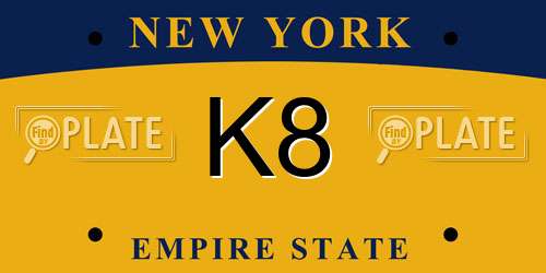 K8 New York License Plate