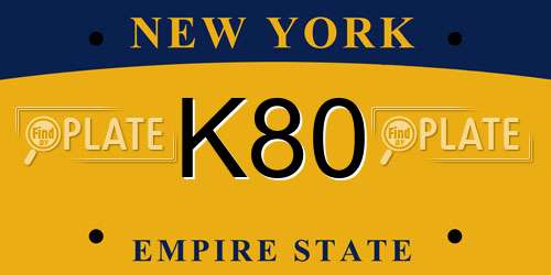 K80 New York License Plate