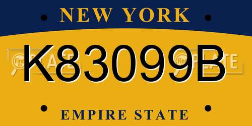 K83099B New York License Plate
