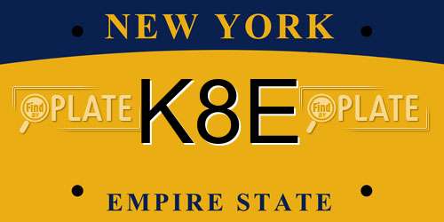 K8E New York License Plate