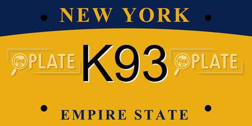K93 New York License Plate