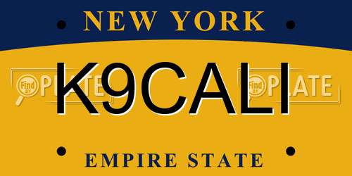 K9CALI New York License Plate
