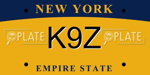 K9Z New York License Plate