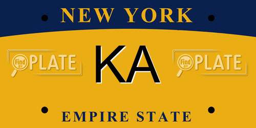 KA New York License Plate