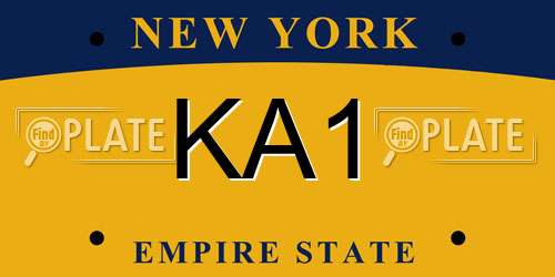 KA1 New York License Plate
