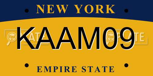 KAAM09 New York License Plate