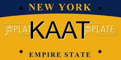KAAT New York License Plate
