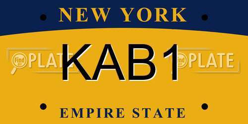 KAB1 New York License Plate