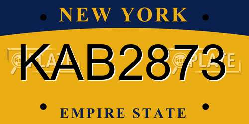 KAB2873 New York License Plate
