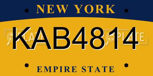 KAB4814 New York License Plate