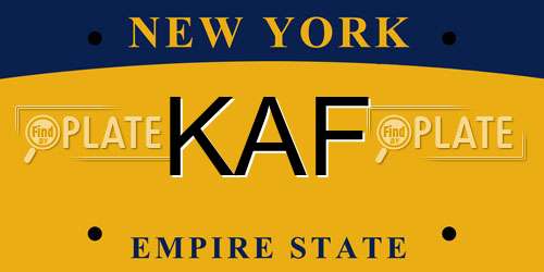 KAF New York License Plate