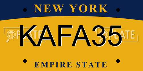 KAFA35 New York License Plate
